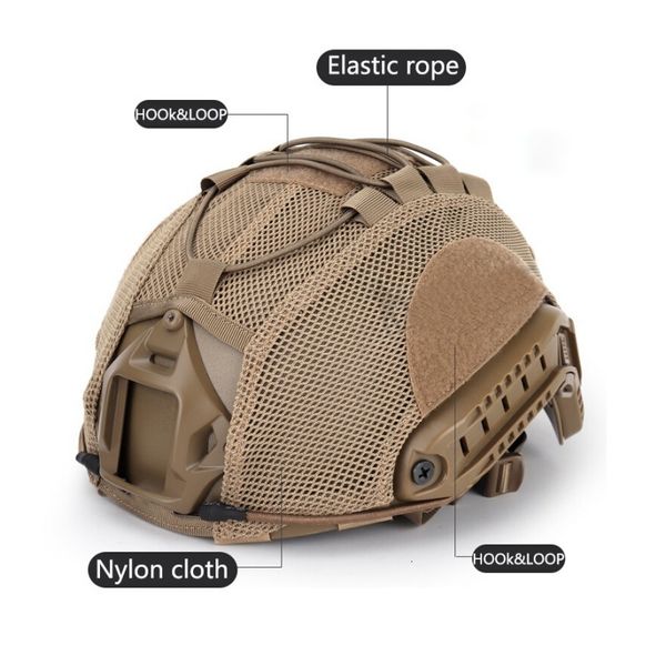 Equipo de protección Airsoft caza Multicam casco cubierta CS Wargame deporte casco cubierta para Ops-Core FAST PJ casco al aire libre 230617