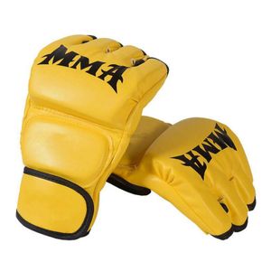 Equipo de protección Guantes de boxeo Medio dedo Cómodo Bolsa de artes marciales portátiles Guantes para Karate Muay Thai Entrenamiento Grappling Sparring Hombres Mujeres yq240318