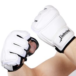 Equipo de protección Guantes de boxeo Medio dedos Adultos Boxeo Lucha Niños Bolsa de arena Entrenamiento MMA Sanda Karate Muay Thai Fitness Taekwondo Protector 230731