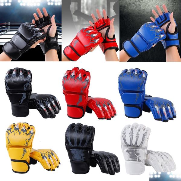 Équipement de protection Gants de boxe Protecteur Paume ouverte pour les jeunes Adts Grappling Fitness Punching Sac lourd Karaté Combat Drop Livraison Dhpym