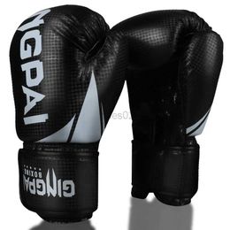 Équipement de protection GINGPAI 6 oz 8 oz 10 oz 12 oz adultes hommes femmes enfants gants de boxe en cuir PU MMA Muay Thai Sanda gants de combat professionnels yq240318