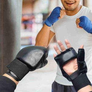 Equipo de protección Guantes de boxeo de medio dedo Entrenamiento para hombres Mujeres Guantes de sparring para boxeo de sombra Muay Thai Saco de boxeo Deportes de lucha yq240318