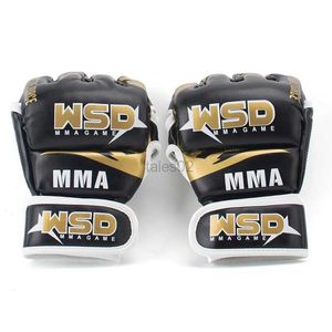 Beschermende uitrusting Halfvinger MMA-handschoenen voor heren PU Boksen Karate Muay Thai Free Fight Sanda Mua Thai Vechten Audlt Kick Boxing Thai Accessoires yq240318