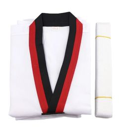 Beschermende uitrusting Gi-uniform met lange mouwen TKD-kostuums Kleding Witte Taekwondo-uniformen WTF Karate Judo Dobok-kleding Kinderen Volwassen Unisex 231212