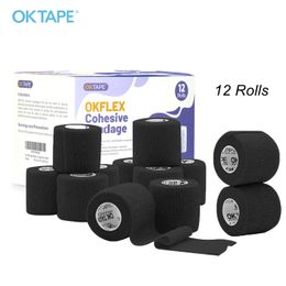 Équipement de protection OK TAPE 12Packs Bandages cohésifs auto-adhérents Wrap 5cmX4.5m Bandage adhésif non tissé Fitness Gym Pouce Poignet Cheville 230907