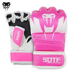 Equipo de protección SOTF Adultos MMA Serpiente venenosa Guantes de boxeo multicolores MMA Tiger Muay Thai guantes muay thai boxeo lucha guante Sanda pads box yq240318