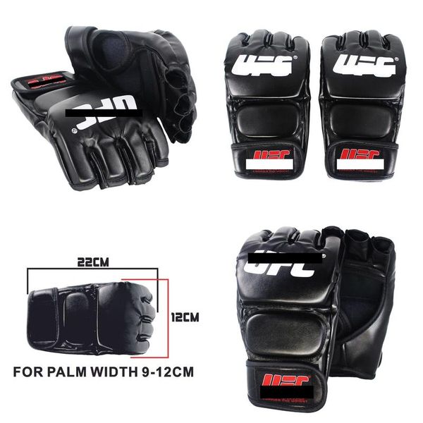 Equipo de protección Suotf Black Fighting MMA Boxeo Deportes Guantes de cuero Tiger Muay Thai Fight Box Sanda Glove Pads T191226 Drop Delivery Dhg82