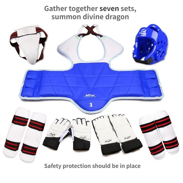 Equipamento Protetor Taekwondo Protetor de Peito WTF Palm Glvoes Karate Capacete Adultos Crianças Crianças Jockstrap Body Guard Conjunto de Treinamento Sparring Gear 230802