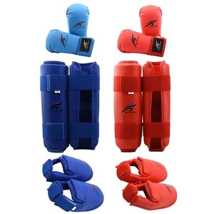 Protective Gear Taekwondo Karate Boxing Leg Hand Foot Protector Set Sparring Gear Shin Guard Bands Gloves Sports MMA Kids Adults Equipment 230530cj