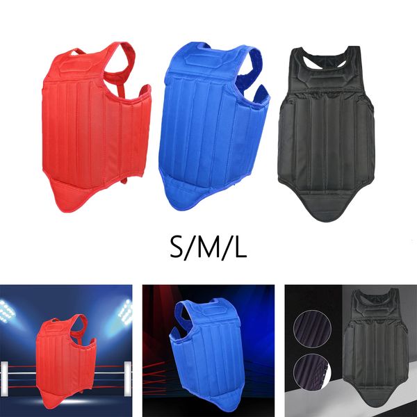 Équipement de protection Unisexe Karaté Chest Guard Taekwondo Protector Muay Thai Rib Shield Body Protector pour Arts Martiaux Boxe Sanda Protective Gear 231216