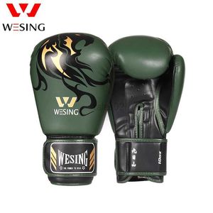 Équipement de protection Wesing gants de boxe professionnels gants de frappe mitaines Sanda luva boxe gants d'entraînement Muay Thai 8 10 12 14 oz yq240318