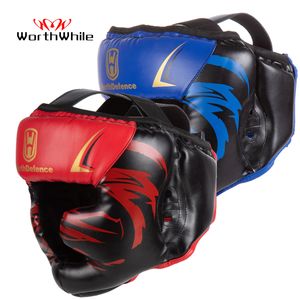 Equipo de protección WorthWhile Kick Boxing Casco Hombres Mujeres PU Karate Muay Thai Guantes De Boxeo Free Fight MMA Sanda Training Adult Kid Equipment 230309