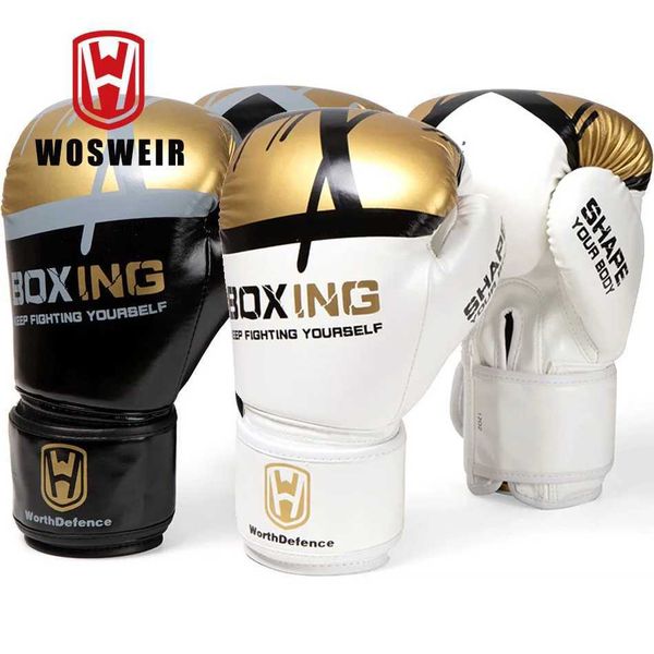 Équipement de protection Wosweir Taekwondo Gants pour femmes Pu Karate Muay Thai Tube de Boxeo Free Fighting MMA Sanda Training Adulte and Childrens Equipment 240424