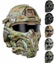 Masque tactique de l'équipement de protection Wronin avec casque rapide et lunettes tactiques Airsoft Hunting Motorcycle Paintball Cosplay PR5334311