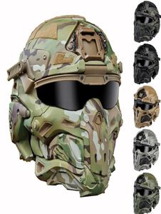 Beschermende uitrusting Wronin Assault tactisch masker met snelle helm en tactische bril Airsoft Hunting Motorcycle Paintball Cosplay PR3190877