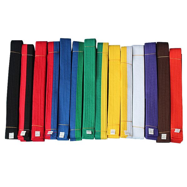 Equipo de protección YS05 Negro Rojo Verde Amarillo Cinturón Taekwondo Judo Karate Guerra Cinturón aleatorio para niños adultos 230802