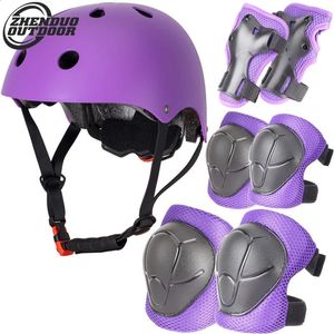 Ensemble de casque de protection pour enfants, équipement de Protection pour patins à roulettes, équilibre, voiture, patinage, ski, casques de sport, genouillères 240124