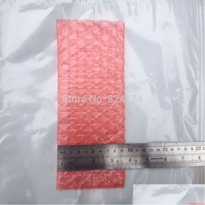 Beschermende verpakking groothandel groothandel-9x17cm 200 pcs bubble enveloppen wrapzakken/ antistatische zakjes/ rode kleur PE Mailer Bag Drop d otuwz
