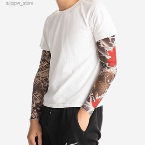 Manches de protection Bras Jambières 1PC Street Tattoo Sleeves Sun UV Protection Cover Seamless Outdoor Riding Sunscreen Glover pour hommes femmes 230613 L240312