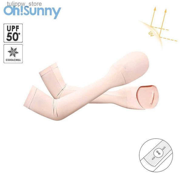 Gants de protection OhSunny Gants à manches longues 2024 Nouvel été en plein air Anti-UV UPF50 + Protection solaire Couvre-bras en tissu Coolchill pour la conduite à vélo L240312