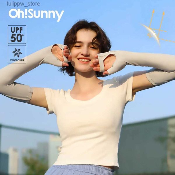 OhSunny Manchon de protection solaire 2024 Nouveaux gants longs anti-UV sensation de fraîcheur respectueux de la peau pour les femmes en plein air Golf conduite L240312