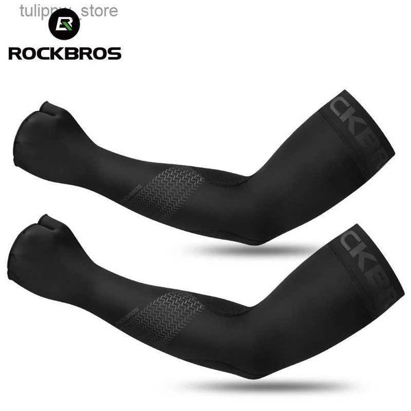 Mangas protectoras ROCKBROS Mangas para bicicletas Tela de hielo de verano Brazo para correr Mangas de protección UV Baloncesto Camping Montar Mangas deportivas Al aire libre L240312