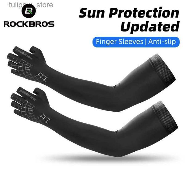 Mangas protectoras ROCKBROS Ciclismo Mangas de brazo Protección solar Hombres Mujeres Elasticidad transpirable MTB Guantes de bicicleta de carretera para correr Deportes al aire libre L240312