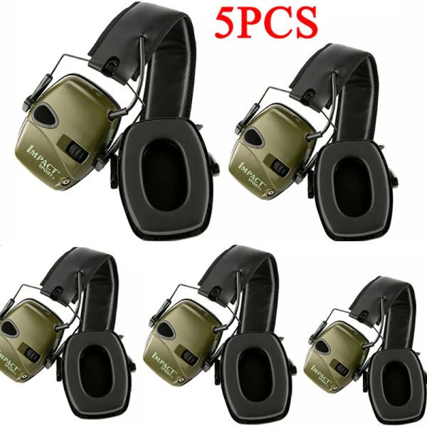 Protecteur 1/4 / 5pcs Electronic Shooting Earmuff Impact Sport Antitinise Ear Protecteur Amplification sonore Tactical Hear Protective Headsed