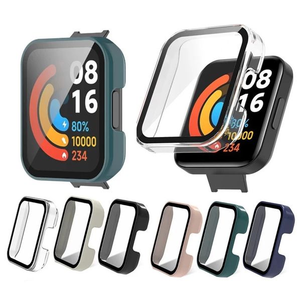Étui de protection + protecteur d'écran en verre pour Xiaomi Redmi Watch 2 Lite, housse en Silicone, Bracelet de montre pour Mi Watch2 Lite