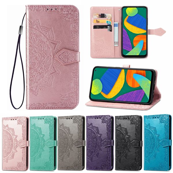 Fundas protectoras para Samsung Galaxy J2 J3 J4 J5 PRO J6 PRIME J7 PRO J8 J510 J710 Funda de cuero PU Kickstand Flores antideslizante a prueba de polvo con ranura para tarjeta tipo billetera