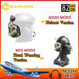 Protector Earmor M32H / M32 MOD3 Military Tactical Headset Arc Rail Adaptateur Set Noise Annulation de la communication Aviation Communication SoftAir CHEPHONES