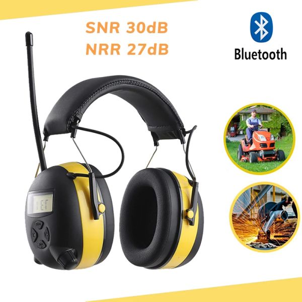 Protector Electronic Bluetooth 5.0 Casse-écouteurs FM / AM Radio Auditif Protection Headset Sécurité Protecteur d'oreille rechargeable