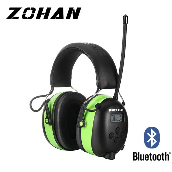 Protecteur Protection auditive Casque Bluetooth cache-oreilles électroniques Radio AM/FM 5.0 pour la tonte Sécurité Cache-oreilles Batterie au lithium 2000mAh