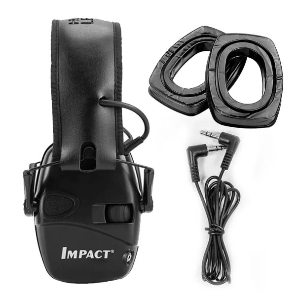Protecteur Howard Leight R01526 Impact Sport Electronic Earmuff Shooting Protective Cheadable Roldable avec 1 paire Poussinets d'oreille de gel confortable