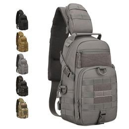 Protector Plus Tactical Sling Chest Pack Molle Military Nylon Shoulder Bag Hombres Crossbody Outdoor Senderismo Ciclismo W220420