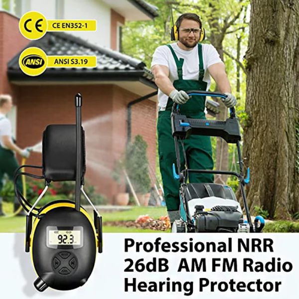 Protector SALE NRR 30dB MP3 AM FM Radio Protection auditive Cache-oreilles Protection auditive électronique Réduction du bruit Cache-oreilles de sécurité pour le travail