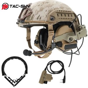 Protector TS Tacsky Comtac II Helmet Arc Rail Bracket -versie en Kenwood PTT -adapter compatibel met Baofeng UV5R, UV82 Walkietalkie