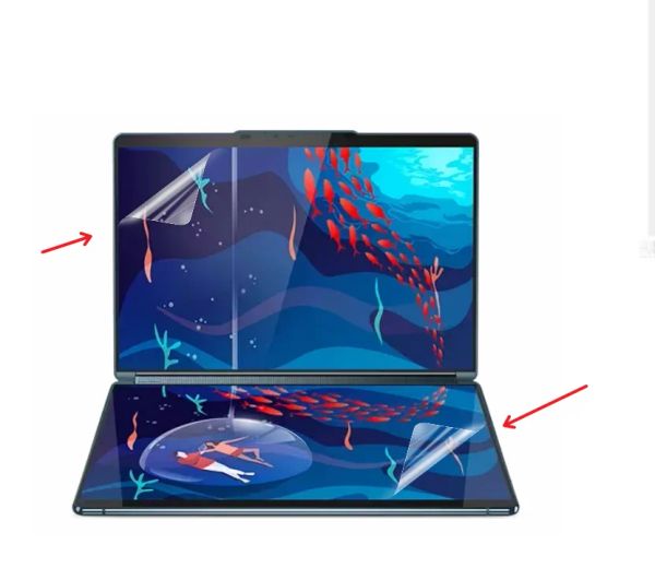 Protégeurs 2pcs Ultra Clear / Matte pour Lenovo Yoga Book 9i 13,3 pouces 2023 Vapinage à double écran 16:10 Protecteur d'écran Film de protection douce