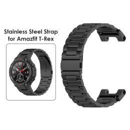 Protecteurs Bracelet luxueux pour montre intelligente Amazfit T rex PRO, Bracelet en métal et acier inoxydable pour Xiaomi huami amazfit TREX, film d'écran