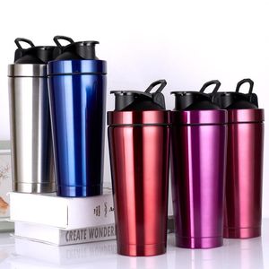 Proteïne Shaker Cup Rvs Geïsoleerde Mok Waterfles Outdoor Gym Training Drink Poeder Melk Mixer Travel Draagbare Flessen