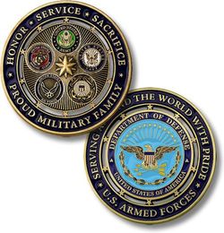 Trotse militaire familie ons strijdkrachten uitdaging munt USCG US Coast Guard Challenge Coin 8161173