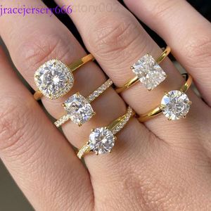 Provence groothandel Sier Moissanite Gold PLATED 1CT 2CT 2CT 3CT Diamond Halo Ring Factory Prijs