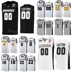 Providence Friars 23 Bryce Hopkins Jerseys College Basketball 5 Ed Croswell 22 Devin Carter 10 Noah Locke 4 Jared Bynum 0 Alyn Breed Broderie NCAA Homme Femme Jeunes