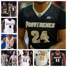 Providence Friars Basketball Jersey NCAA cousu Jersey N'importe quel numéro de nom Hommes Femmes Jeunes Brodé Jimmy Nichols Jr. Jyare Davis Alyn Breed Greg Gantt