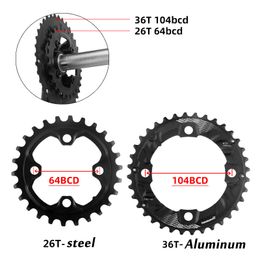 PROWHEEL MOURTAGE MAISER 16/18/20/22 SPEED 64BCD 104BCD SPROCHETS 26T 28T 36T 38T CROWN MTB Double Chain-Chain Welel