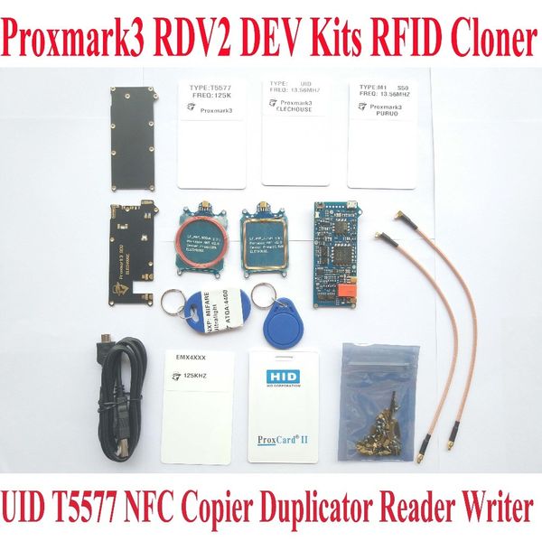 Proxmark3 RDV2 ELECHOUSE DEV Kits RFID Cloner Duplicateur Lecteur Graveur UID T5577 NFC Copieur Proxmark 3 Clone Crack