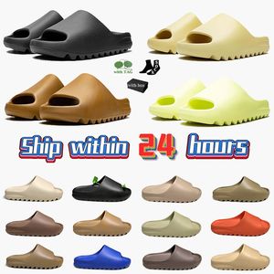 Designer pantoffels voor heren Dames Slider Sandalen Outdoor Slide EVA Bone Witte sandaal Onyx Zwart zand Pure Slippers Vermillion Zomerstrand
