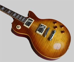 Guitare électrique personnalisée SunBurst Flame Maple-top, accordeur Tuilp, quincaillerie chromée