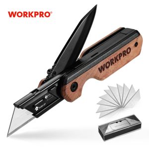 Pruning Tools WORKPRO Multifunction Folding Knife Portable Pocket Electrician Utility With 10PC Blades Paper Cutter DIY Hand 230609