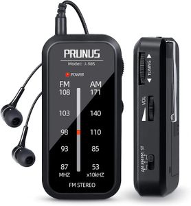 Radio de poche PRUNUS Mini baladeur AM FM stéréo à main Radios portables lecture de musique piles AAA avec écouteurs 240111